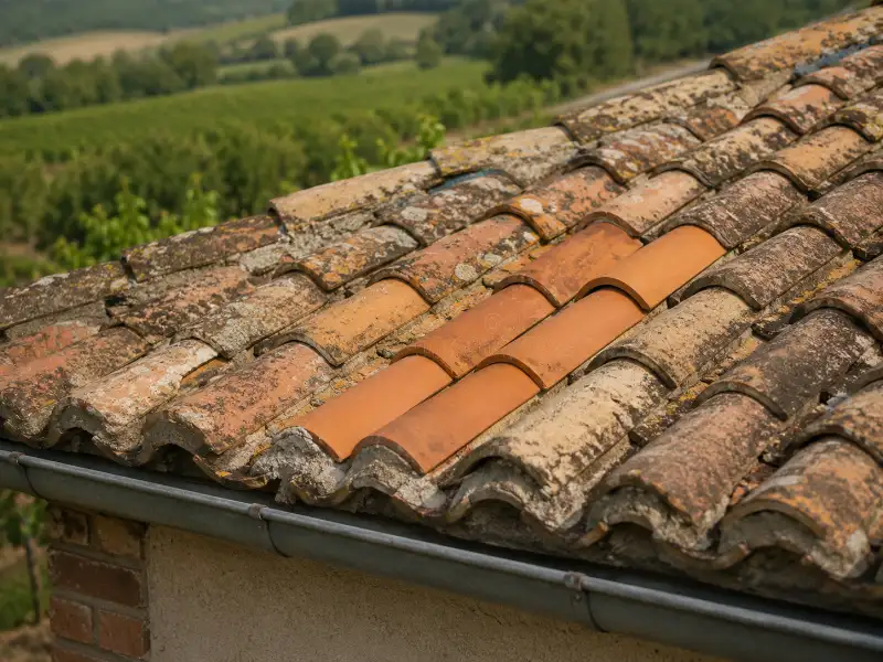 Tuiles de rive fixées mécaniquement sur une toiture exposée au vent d'autan